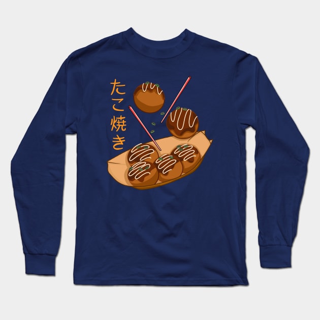 Kawaii Takoyaki Long Sleeve T-Shirt by Kimprut